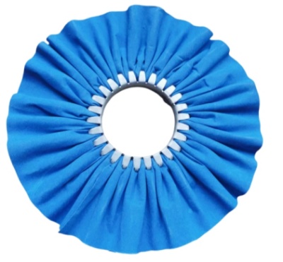 Blue cloth polishing wheel. Blue cloth polishing wheel.