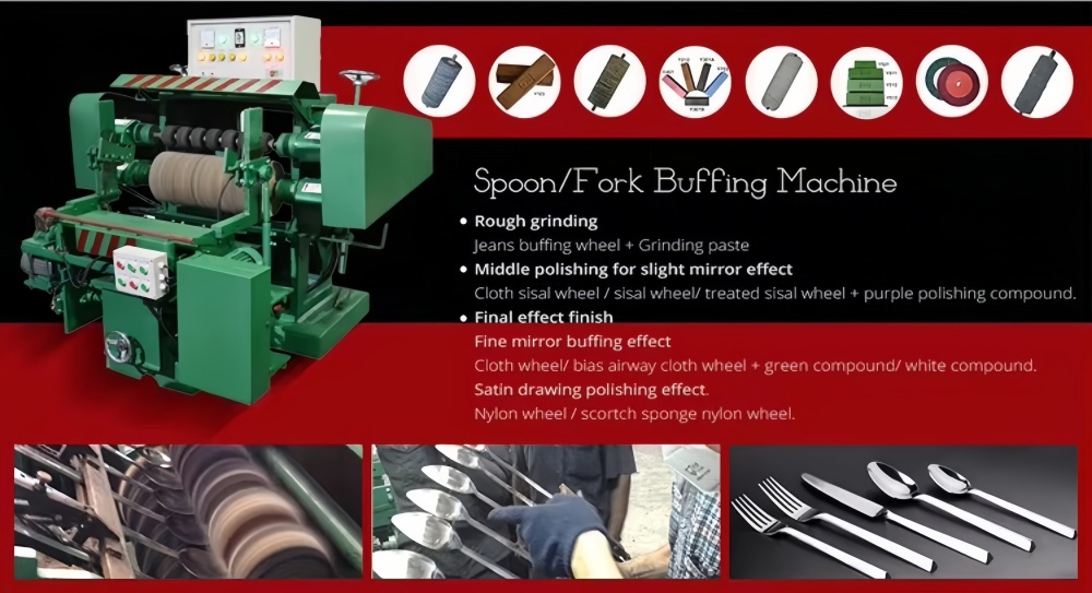Stainless steel cutlery (spoons, forks, knives) polishing machine Stainless steel cutlery (spoons, forks, knives) polishing machine